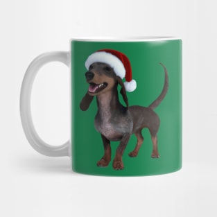 Holiday Ready Dachshund Sausage Dog With Santa Hat Mug